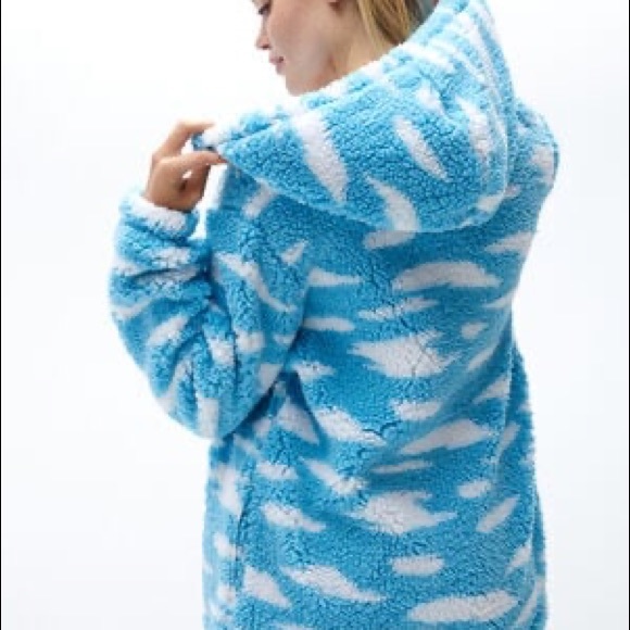 PACSUN Clouds Royal Sherpa Zip Hoodie - Picture 3 of 3